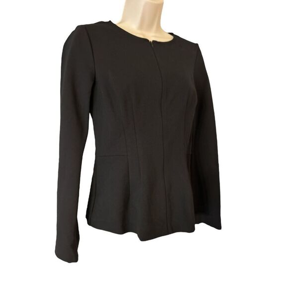 G.I.L.I. Zip Sleeve Milano Ponte Top Black Size 4 - Picture 1 of 8